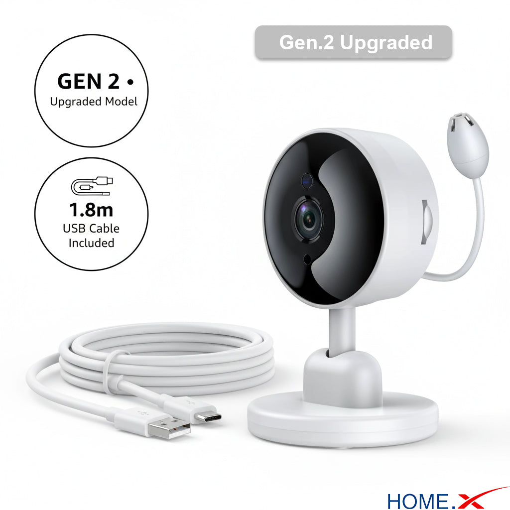 HOME.X Smart Baby Monitor Camera with WiFi – 1080P HD, Night Vision, Cry & Motion Detection, Temperature Monitoring, and 2Way-Audio