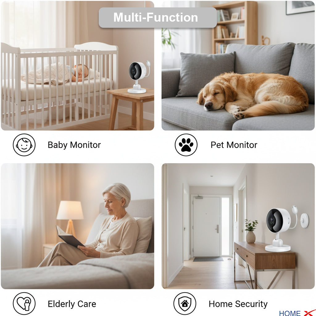 HOME.X Smart Baby Monitor Camera with WiFi – 1080P HD, Night Vision, Cry & Motion Detection, Temperature Monitoring, and 2Way-Audio