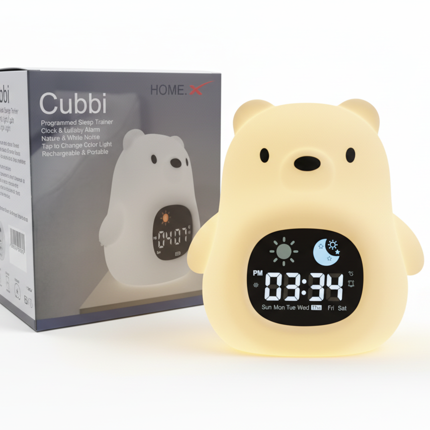 home.x cubbi night light clock learner